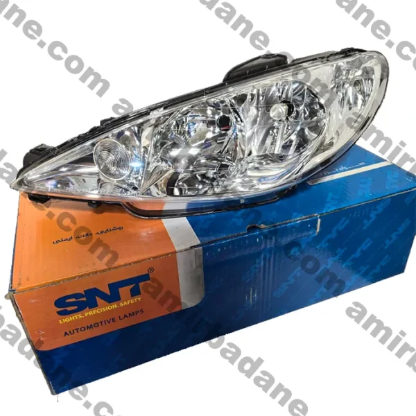 چراغ جلو پژو 206 برند SNT